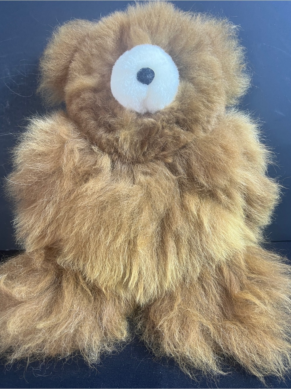Teddy Bear Handmade In Peru from 100% Baby Alpaca Light Brown 12” New